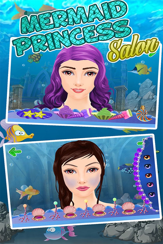 Little Underwater Mermaid Ocean Queen Spa Makeup Dress up & Makeover Beauty Salon screenshot 3