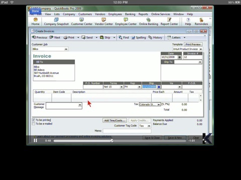 Video Training for Quickbooks 2009 HD screenshot 3