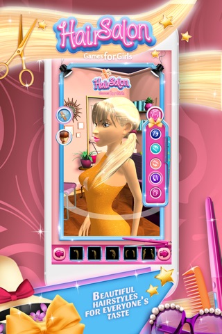 Hair Salon Games for Girls: 3D Virtual Hairstyle.s screenshot 4