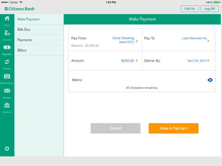 Citizens Bank Mobile Banking for iPad screenshot-3