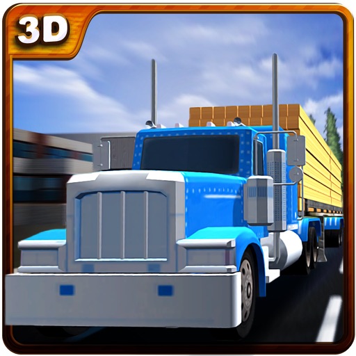 Wood Transporter Truck – Cargo Trailer Driving Icon