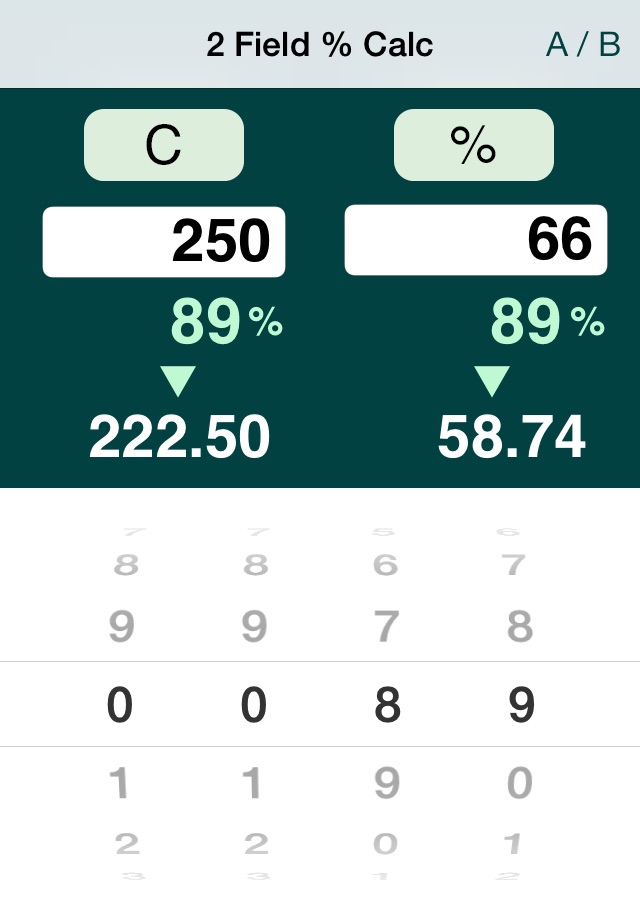 2 Field % Calc screenshot 2