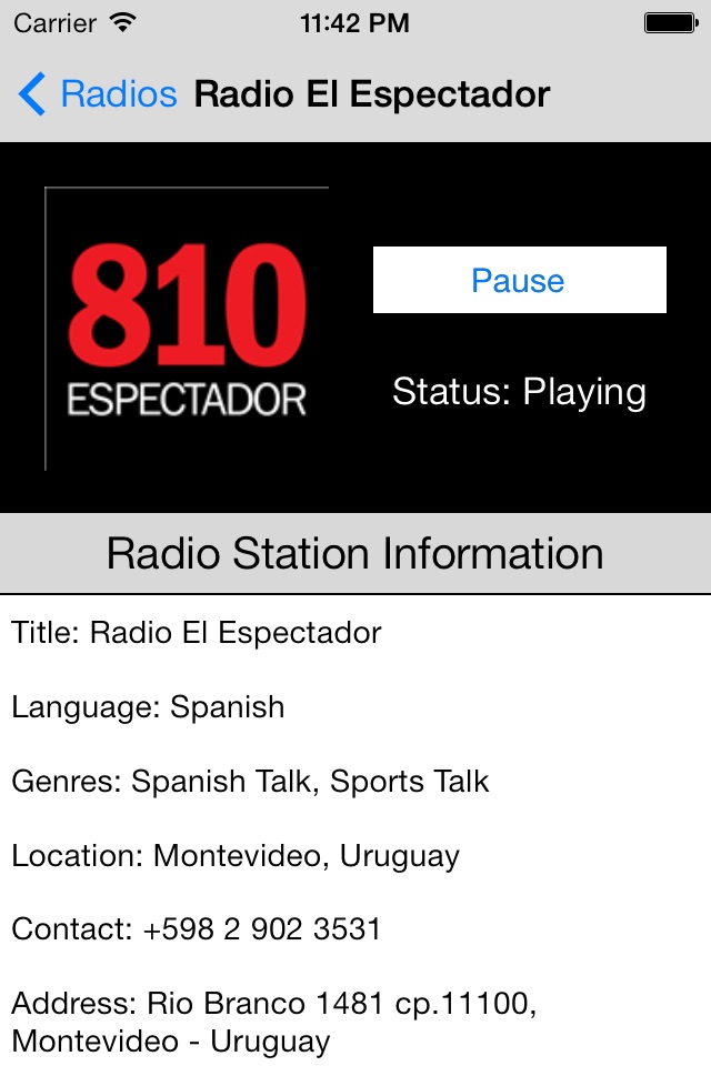 Uruguay Radio Live Player (Montevideo / Spanish / español) screenshot 2