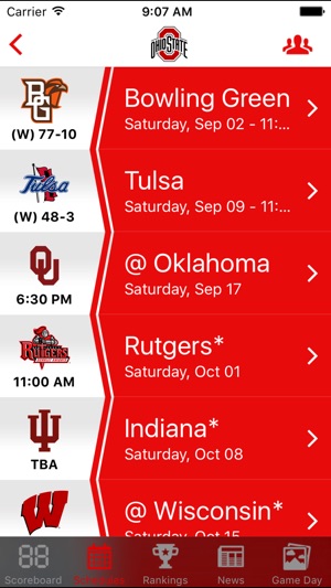 Top 25 College Football Schedules & Scores(圖2)-速報App