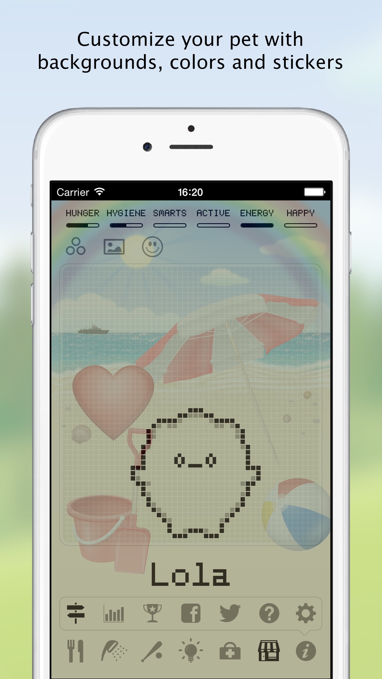Screenshot do app Hatchi - A retro virtual pet