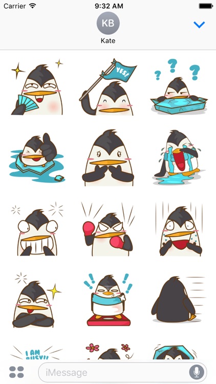 Lulu, the funny penguin for iMessage Sticker