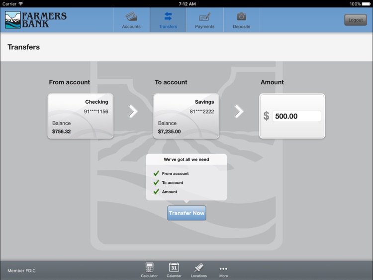 Farmers Bank Idaho for iPad screenshot-3
