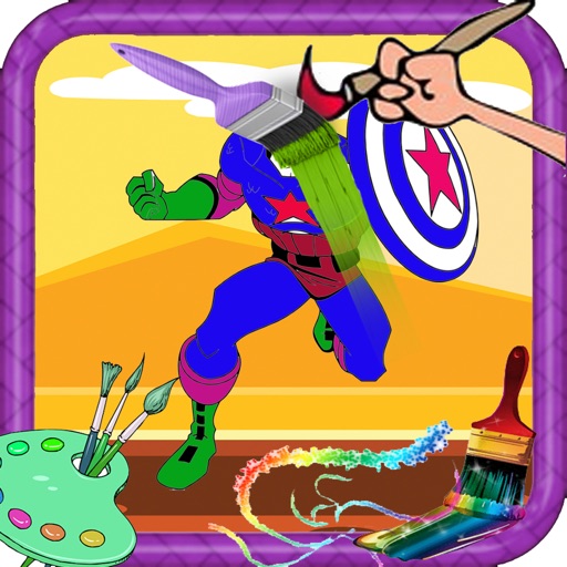 Coloring Pages Captain America Version Icon