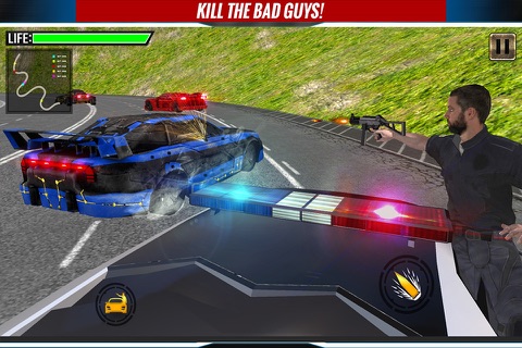 Hill Climbing Police Vs Criminals Car Shooting 3D Game screenshot 3