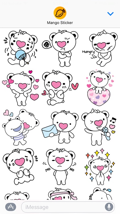 Heartbear, the Messenger of Love - Mango Sticker