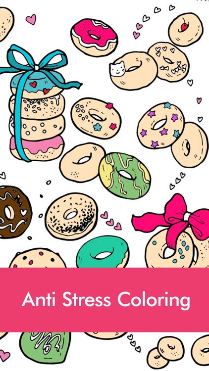 Free Fun Adult Coloring Book - FOOD: Coloring Book for Adults & Stress Relieving Color Therapy screenshot-3