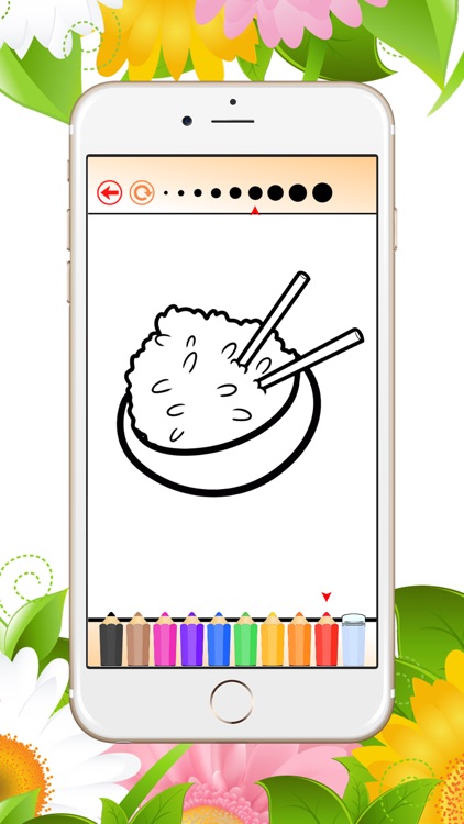 Food Coloring Book for Adults and Kids: Learn to color and draw a fast food, rice and more