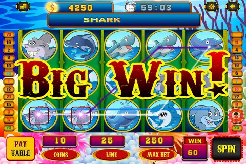 Slots Adventure of Big Shark & Fish Vegas Casino screenshot 2