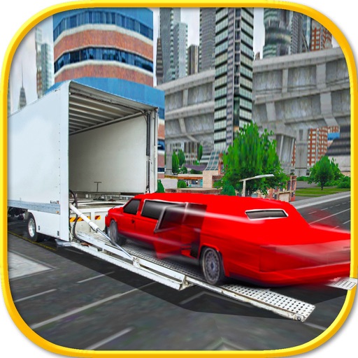 Limo Car Transporter Truck 3D Icon