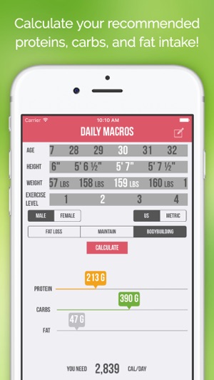 Daily Macros - Harris Benedict Formula Based Carb, Protein, (圖1)-速報App