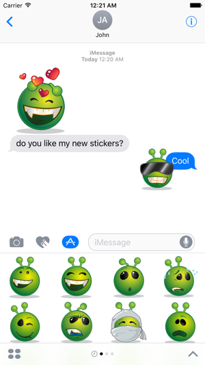 Green Smiley Emoji Stickers(圖4)-速報App