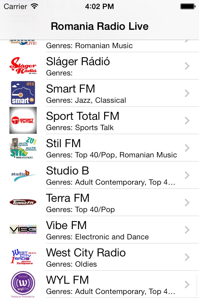 Romania Radio Live Player (Romanian / român) screenshot 2