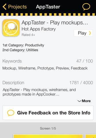 App Taster - Play mockups, wireframes, and prototypes designed in App Cooker Utilities