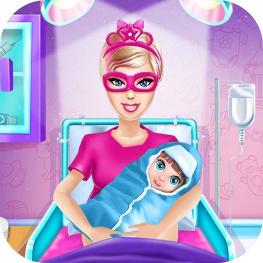 Girl Superhero And The New Born Baby iOS App