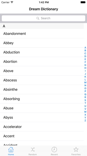 Dream Dictionary for iPad