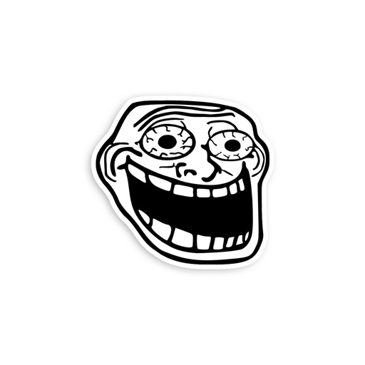 Troll face, funny and unique meme design. | Sticker