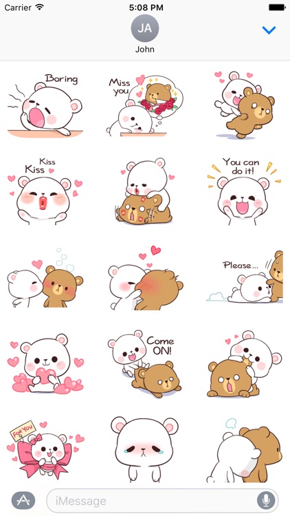 Bear Couple: Milk & Mocha - stickers for lovers