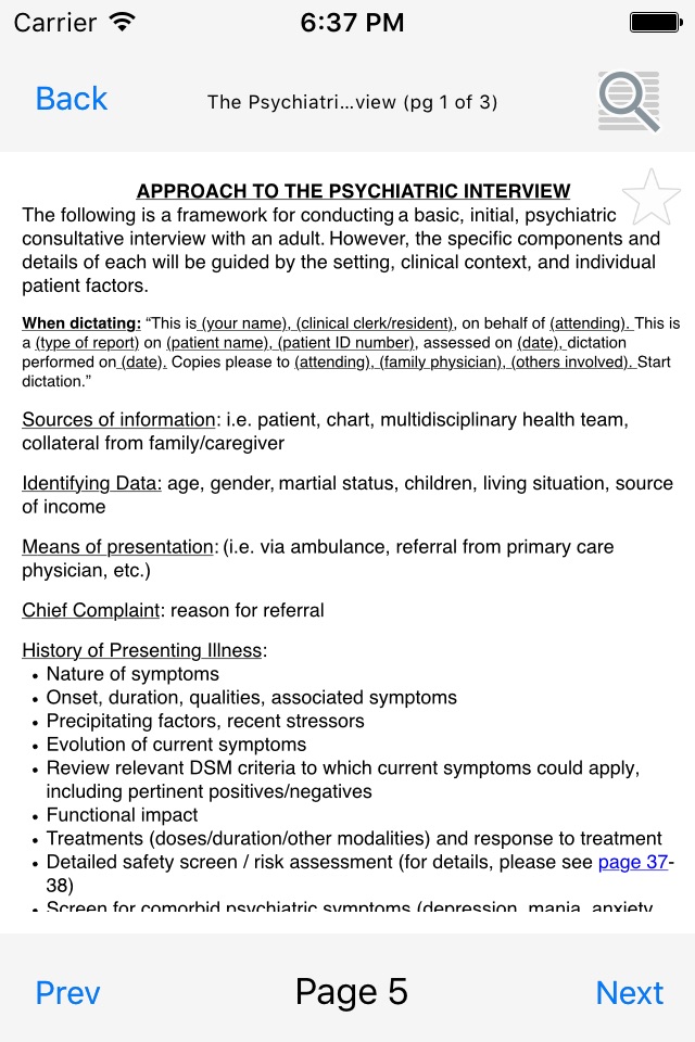 McMaster Psychiatry Handbook screenshot 4