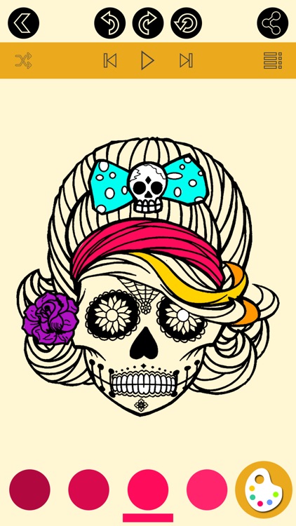 Halloween & Sugar Skull Coloring Book For Adults screenshot-3