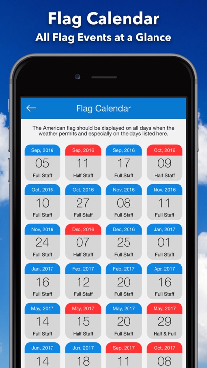 Flag Day - Get Alerts on US Half & Full Staff Days