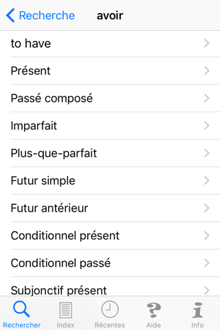 French/English Verb Conjugator - Conjugate and Translate French and English Verbs - Verb2Verbe screenshot 2