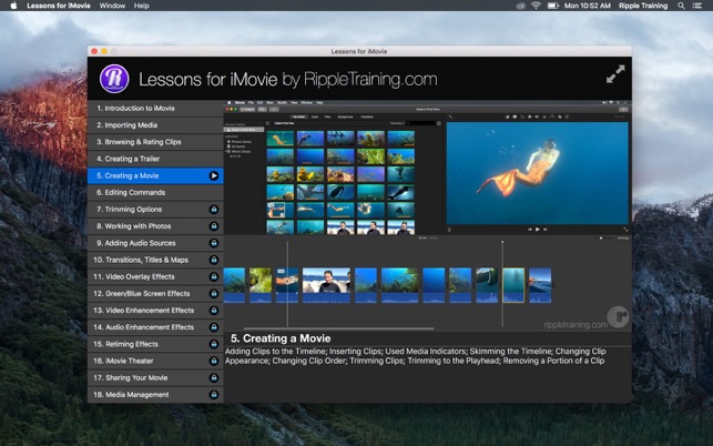 Lessons for iMovie