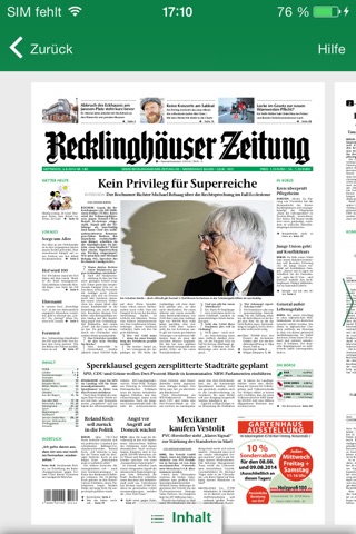 Recklinghäuser Zeitung screenshot 2