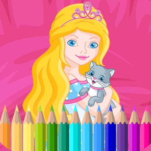 Princess Coloring Book All in 1 Draw & Paint Color Icon