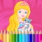 Princess Coloring Book All in 1 Draw & Paint Color