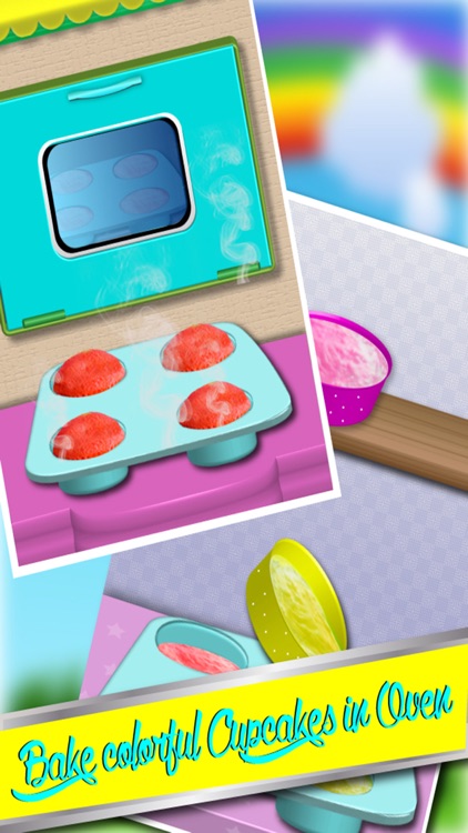 DIY Colorful Rainbow Cupcake Maker - Make & Bake Cupcakes With Bakery Chef screenshot-3