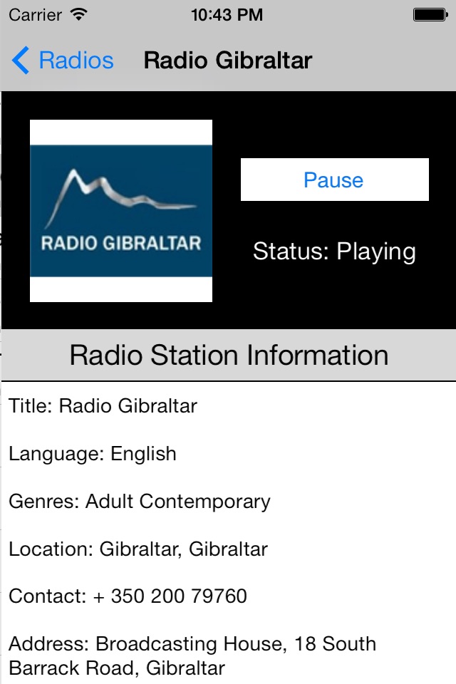 Gibraltar Radio Live Player screenshot 3
