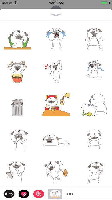 Pug Dog Gif Animated Sticker screenshot 2