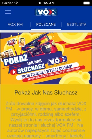 VOX FM - radio internetowe screenshot 2