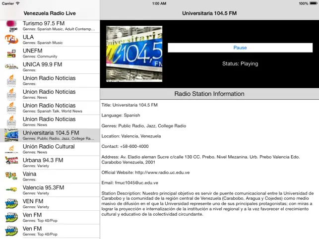 Captura 4 Venezuela Radio Live Player (Caracas / Spanish / español) iphone