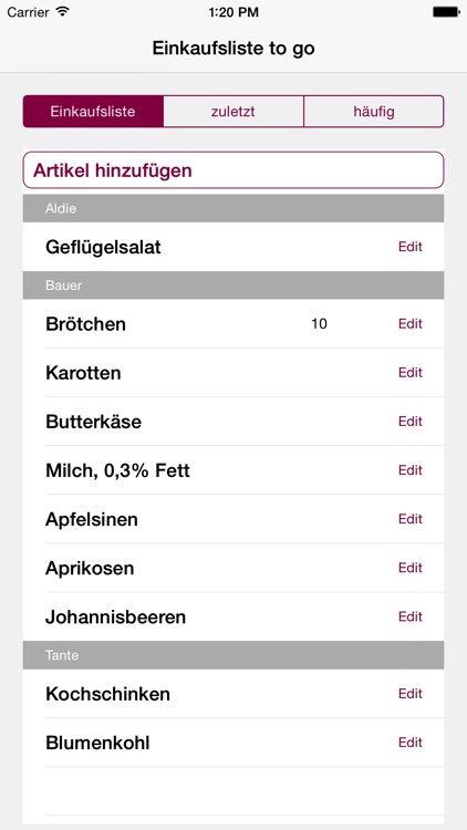 familyList Einkaufsliste to go screenshot-0