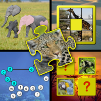 Kinder-Tier-Puzzle und Memory-Spiele