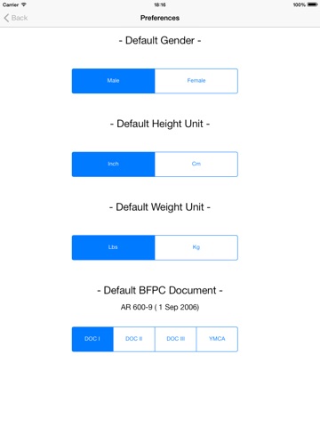 Army Body Fat Percentage Calculator for iPad screenshot 4