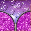 Glitter Keyboard for Girls – Colorful Background Theme.s with Pink Glowing Key.s and Cute EmojiS