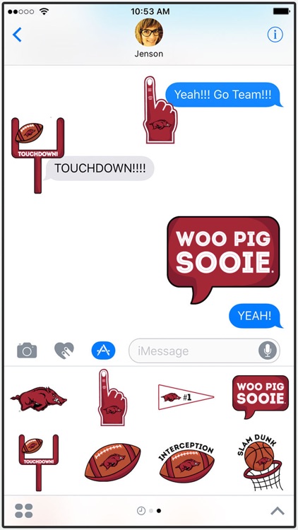 Arkansas Razorbacks Stickers for iMessage