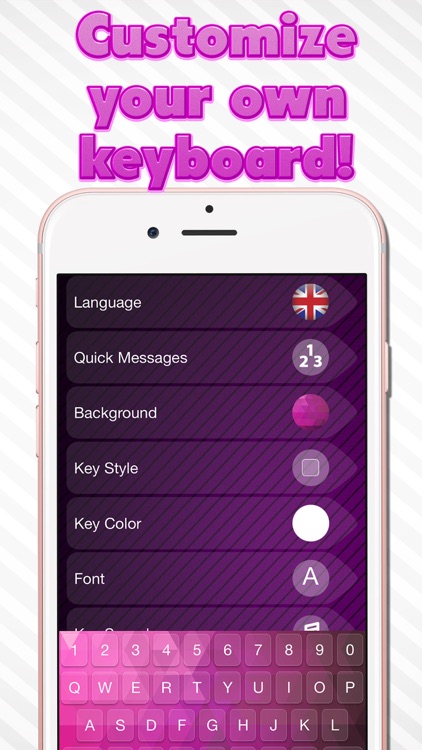 Cute Keyboard for Girls - Pink backgrounds & fonts