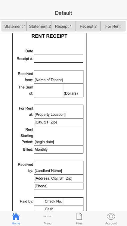 Rental Invoice