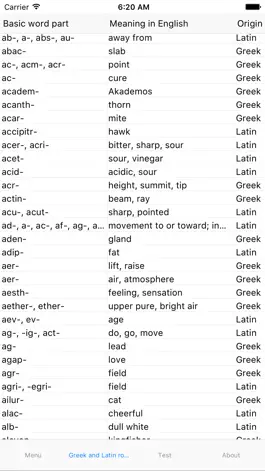 Game screenshot Greek and Latin roots finder apk