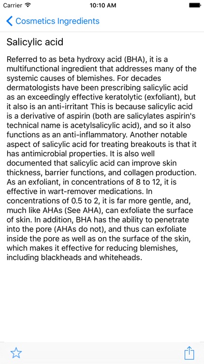 Cosmetics Ingredients for iPad