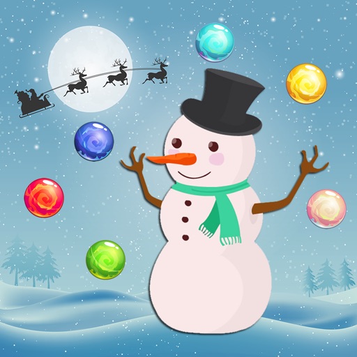 Christmas Snowman Bubble Shooter Game