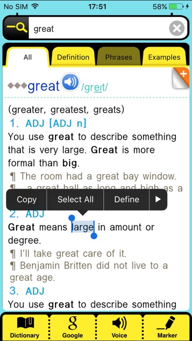 Collins Cobuild Advanced Dictionary of English - DioDict Screenshot 4